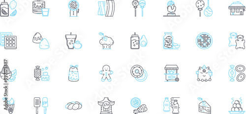 Fotografija Confectiry linear icons set