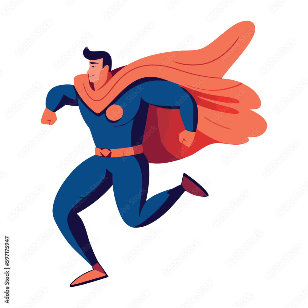 Vector Illustration Action Super Hero Fly Vector Illustration Action Super Hero Fly