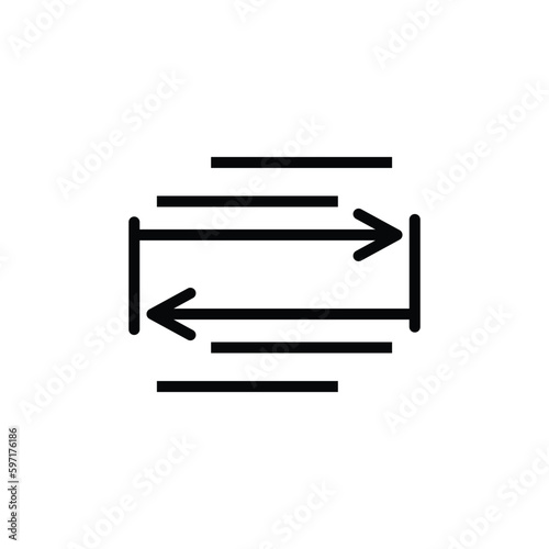 Change direction of continuous material sign icon. Graphical symbol modern, simple, vector, icon for website design, mobile app, ui. Vector Illustration