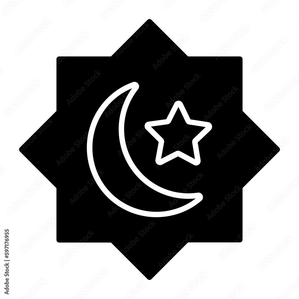 Rub El Hizb Glyph Icon Rub El Hizb Glyph Icon