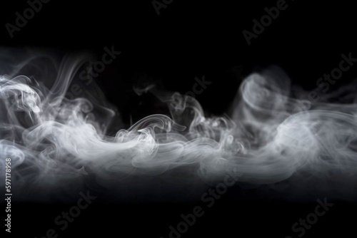 Mystical Smoke on Isolated Black Background: Abstract, Artistic