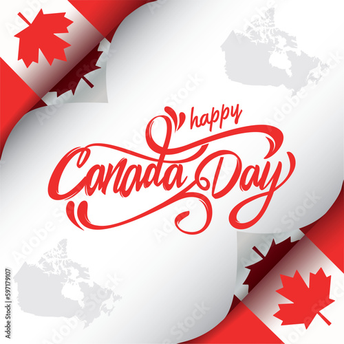 Colored canada day template poster Vector