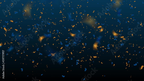 Golden and blue glitter confetti abstract deluxe background