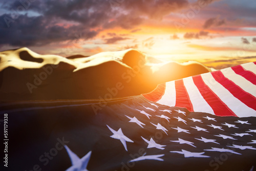 US American flag. For USA Memorial day, Veteran's day, Labor day, or 4th of July celebration.