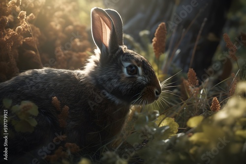 Naturally Adorable: Discover the Delightful Charms of a Cute Rabbit in the Wild photo