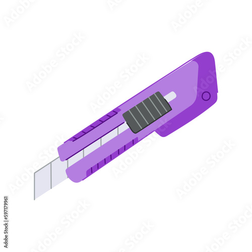 paper cutter knife cartoon vector illustration