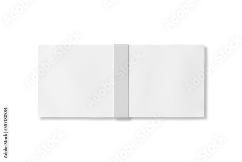 Fotografi Blank white banknote stack mock up isolated white background, top view, 3d rendering