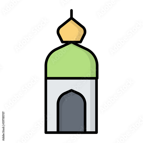 Wallpaper Mural Mosque Line Color Icon Torontodigital.ca
