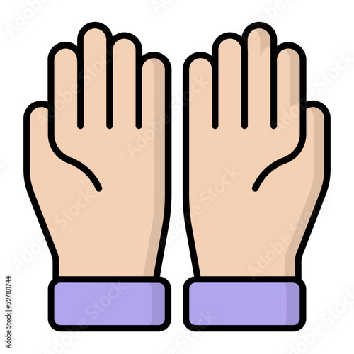 Prayer Hands Line Color Icon