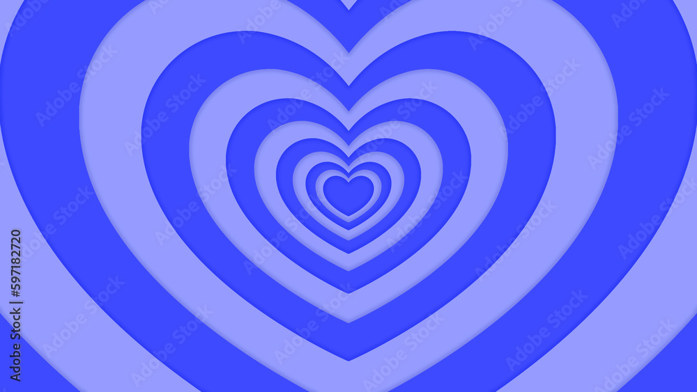 Neon Blue Heart Tunnel Abstract Image Background Neon Blue Heart Tunnel Abstract Image Background
