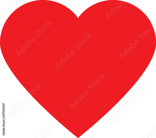 red heart isolated on white, love icon