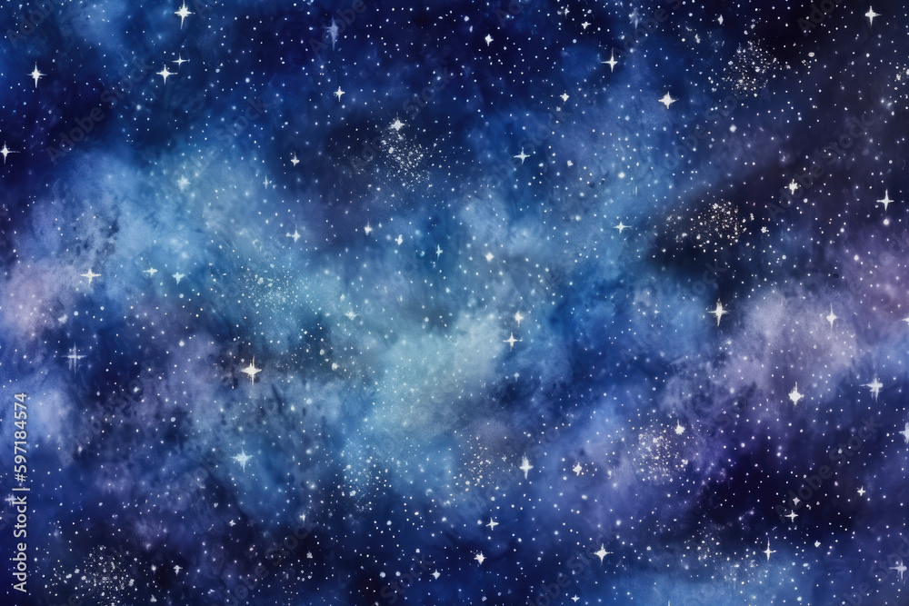 starry night sky watercolor