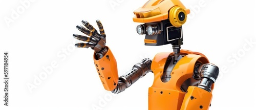 ai robot wearing a construction hat Generative AI 