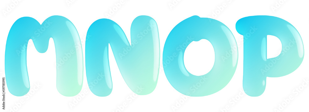 Candy glossy letter mint green M, N, O, P Candy glossy letter mint green M, N, O, P