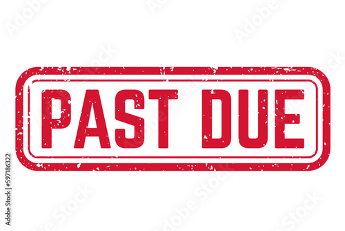 past due red stamp, png photo