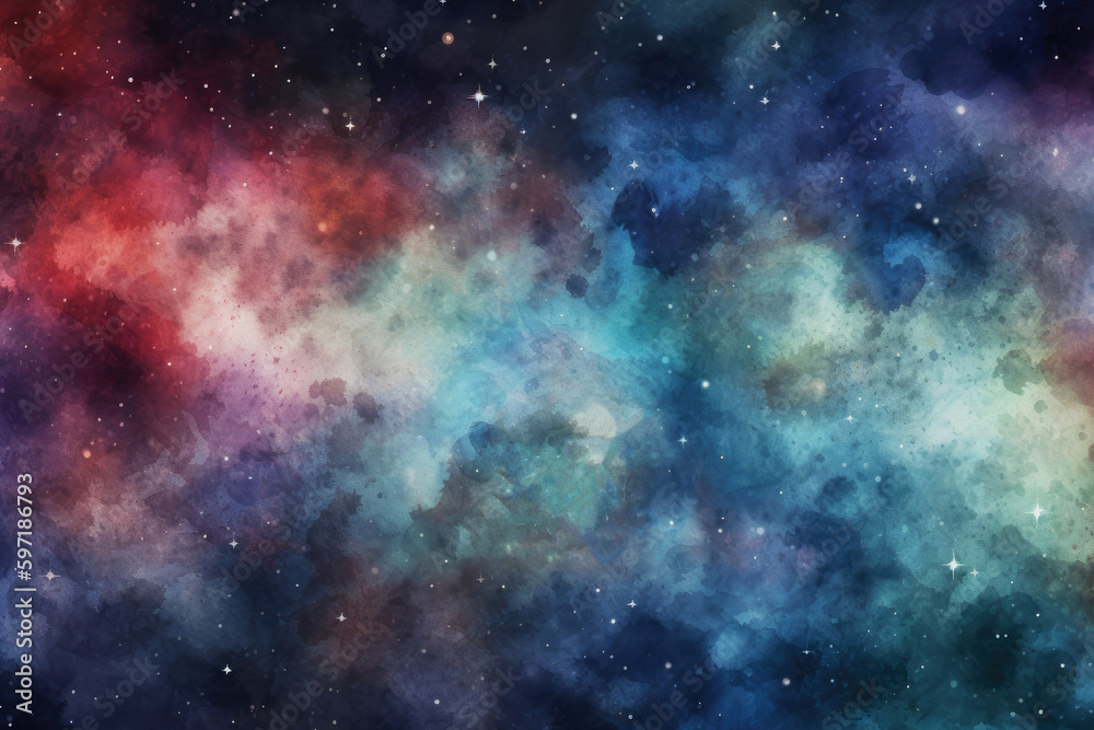 Fototapeta premium starry night sky watercolor