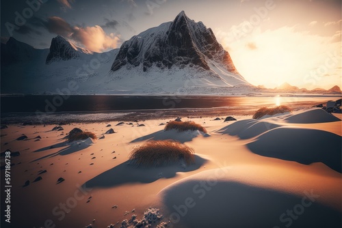 snowy mountain daytime scenery a must-visit destination for travelers generative ai