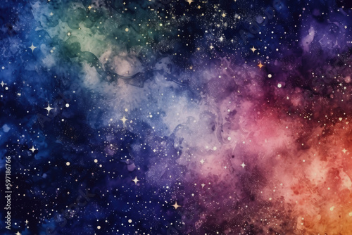 starry night sky watercolor © lemonmoon