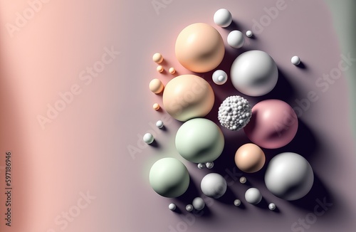 sea-inspired round pearl ball jewelry banner a natural stone generative ai