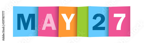 MAY 27 colorful vector typography banner