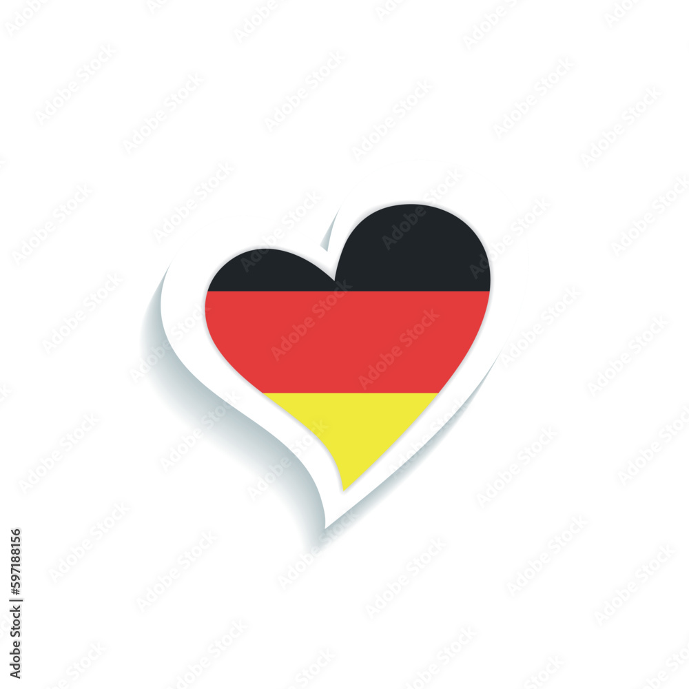 Isolated heart shape with the flag of Germany Vector Isolated heart shape with the flag of Germany Vector