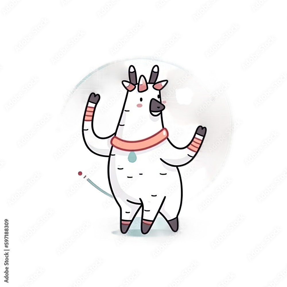Llama character doing hula hoop - Cartoon Illustration 3 Llama character doing hula hoop - Cartoon Illustration 3