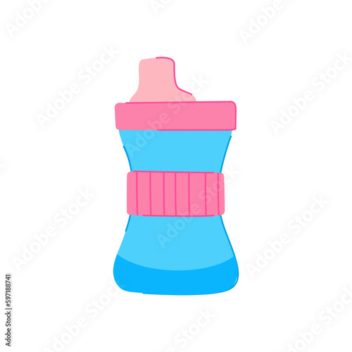 feeding sippy cup cartoon vector illustration