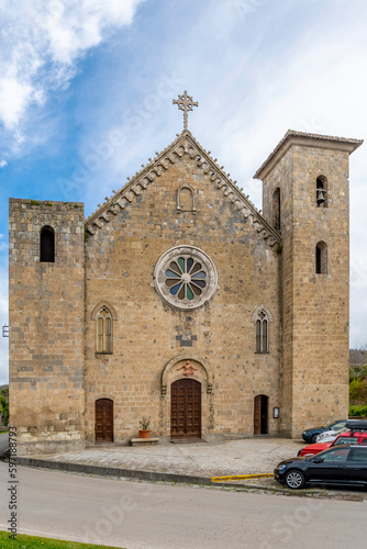 The facade of the church of San Salvatore in Bolsena, Italy