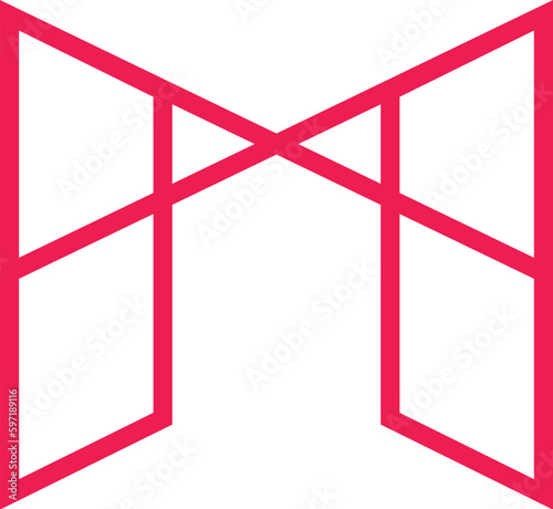 M logo modern line geometric 
