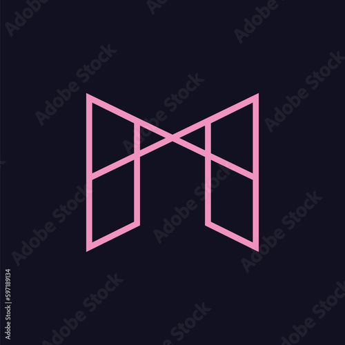 M logo modern line geometric 