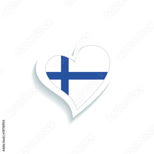 Isolated heart shape with the flag of Finland Vector