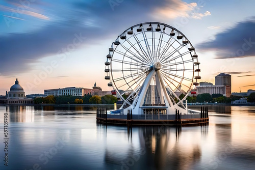 National Harbor The Capital Wheel - Created with Generative AI Technology