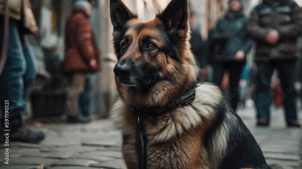Loyal and protective dog. AI generated Loyal and protective dog. AI generated