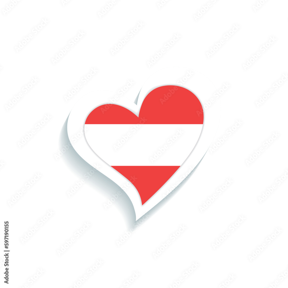 Isolated heart shape with the flag of Austria Vector Isolated heart shape with the flag of Austria Vector