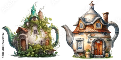 Fairy teapot houses generative ai