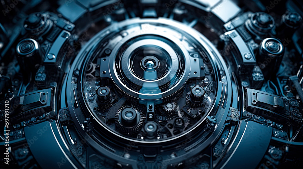 Futuristic camera lens. Artificial inteligence robot and technology. Generative Ai illustration Futuristic camera lens. Artificial inteligence robot and technology. Generative Ai illustration