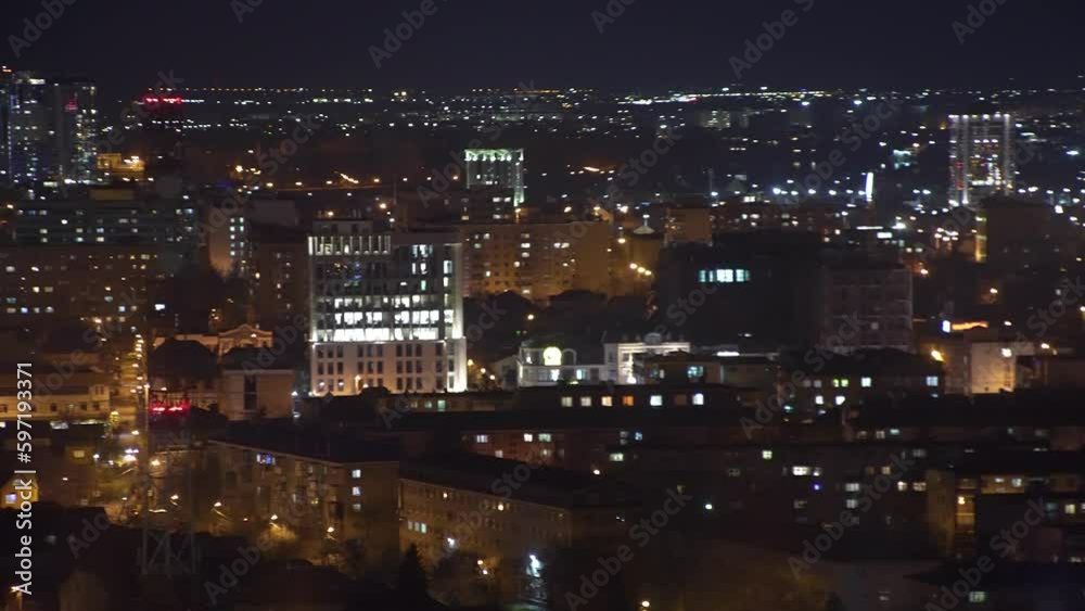Aerial view, night city view with night sky Aerial view, night city view with night sky