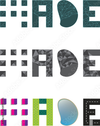 set of icons made typography 