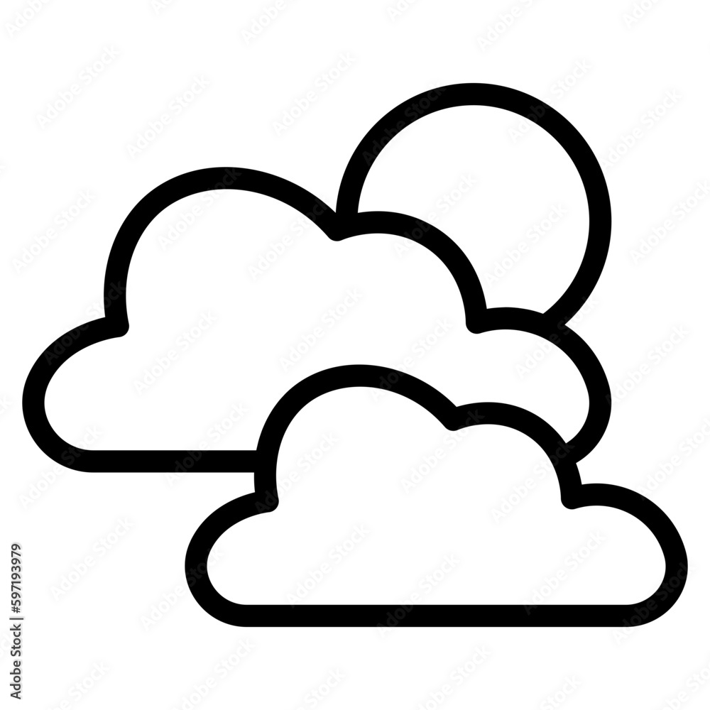 cloud with moon line cloud with moon line