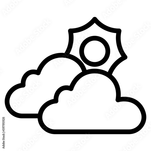cloud with sun line 