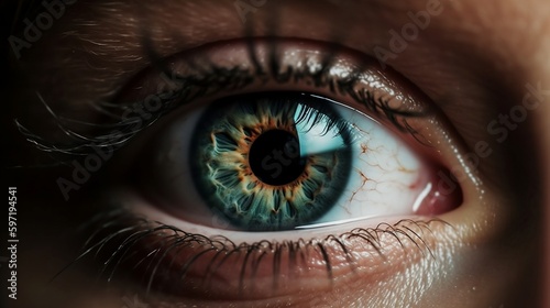 Detailed human eye up very close. Generative AI