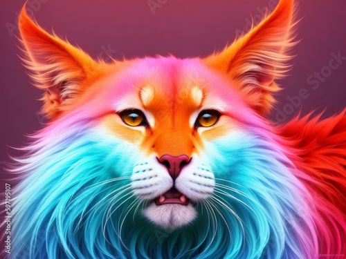 A colorful fantasy animal created with generative ai