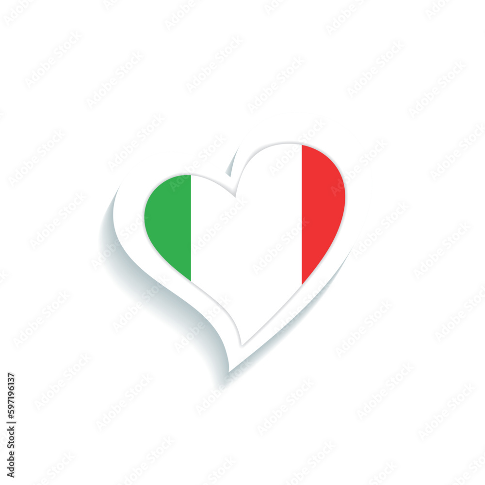 Isolated heart shape with the flag of Italy Vector Isolated heart shape with the flag of Italy Vector