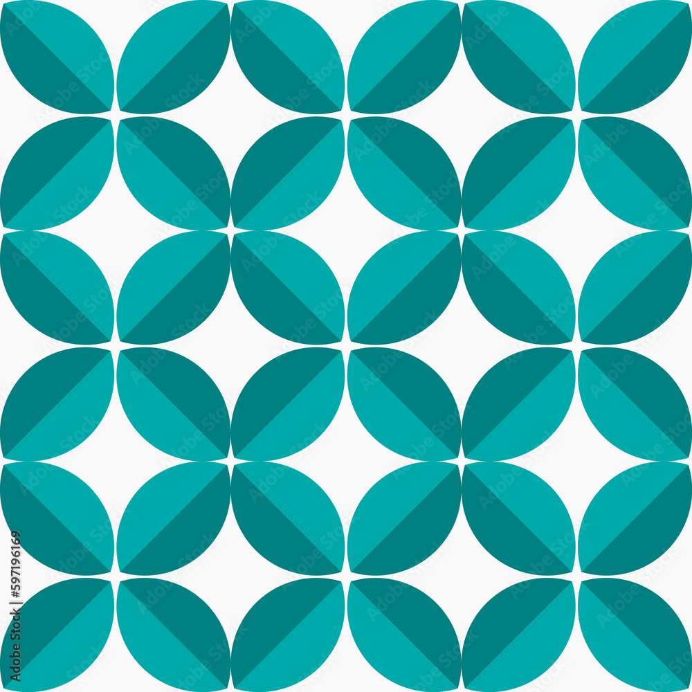 Floral tile blue classic pattern. Geometric abstract shapes.