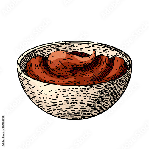 chocolate paste bowl sketch hand drawn vector