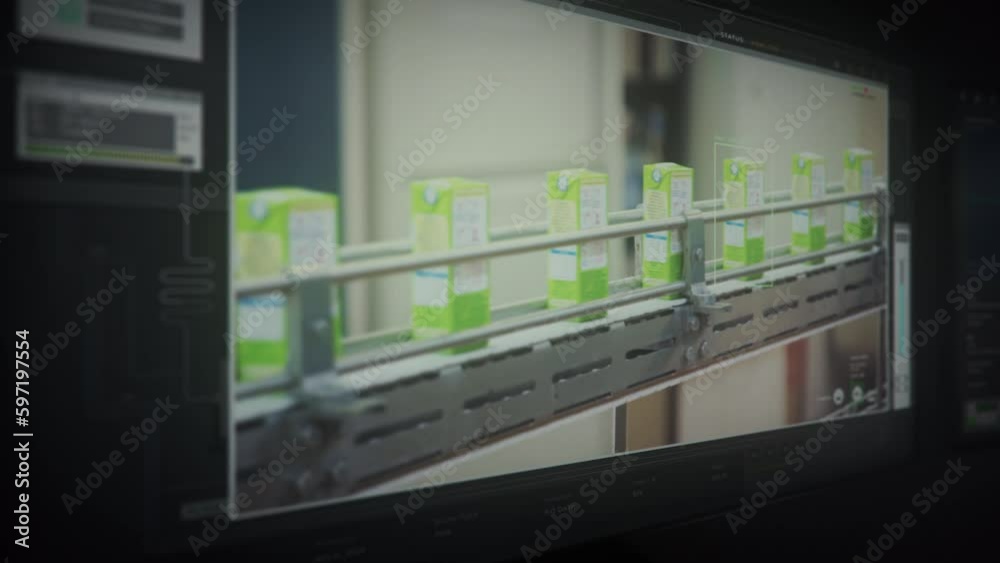 Factory Production System Advanced Industrial Equipment Automates Manufacturing Process Of Products. Monitoring Production Line Of Factory. Supervising Industrial Factory Production In Modern UI Factory Production System Advanced Industrial Equipment Automates Manufacturing Process Of Products. Monitoring Production Line Of Factory. Supervising Industrial Factory Production In Modern UI