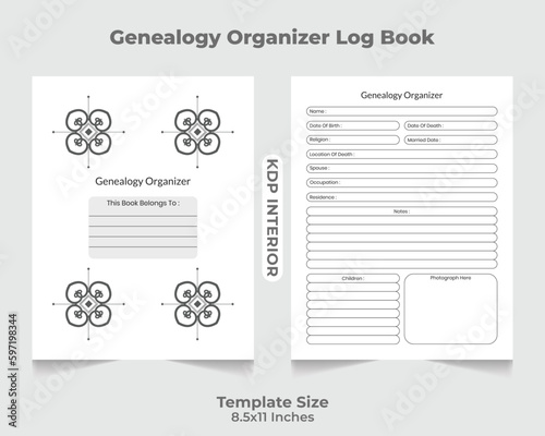 Genealogy Organizer Log Book KDP Interior