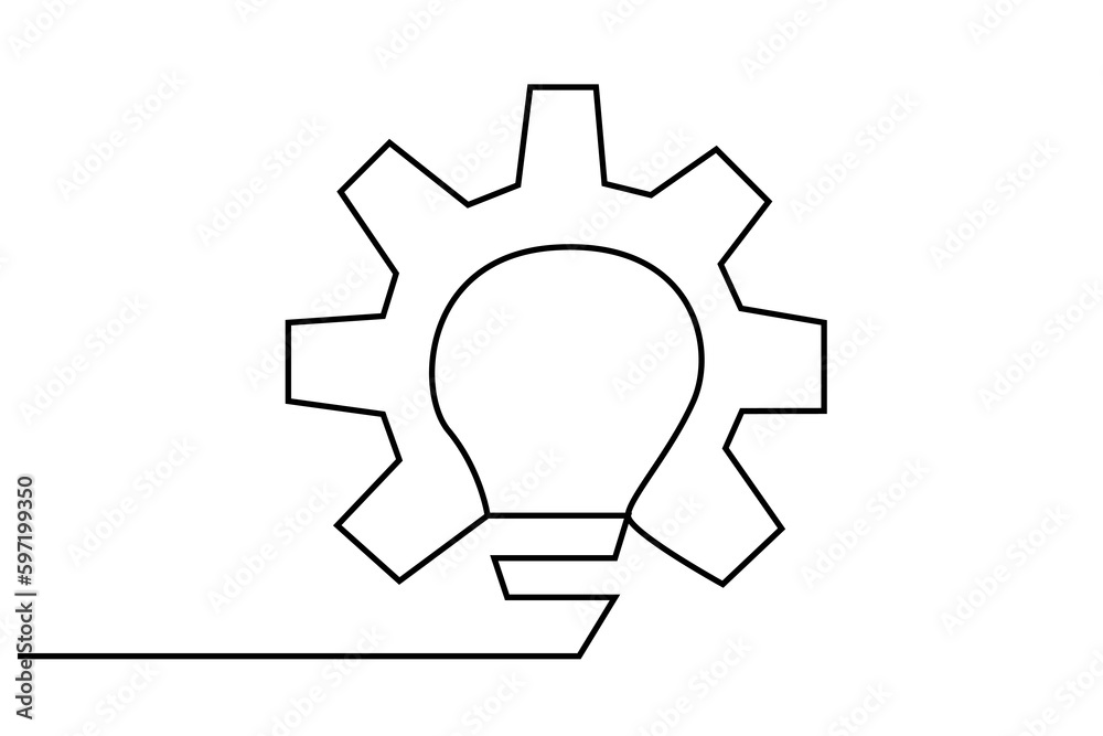 new idea lamp bulb gear technical industry line icon design new idea lamp bulb gear technical industry line icon design