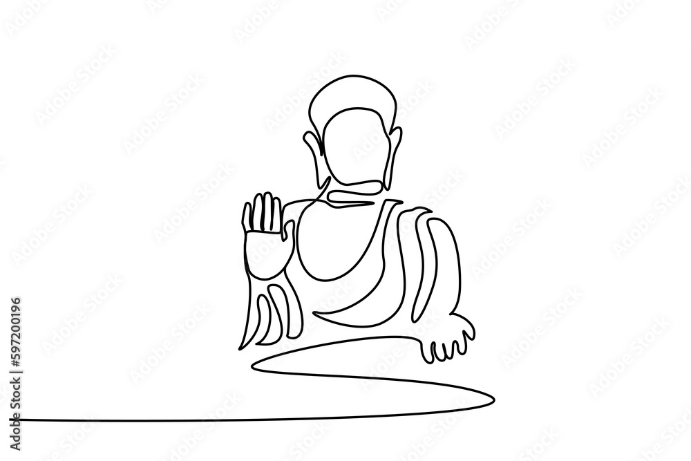 hinduism buddhism famous sculpture statue line art