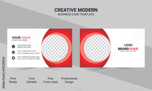 red business card design